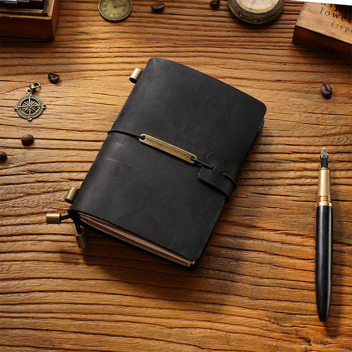 Business Genuine Leather Cover Notebook For Travel Daily Record