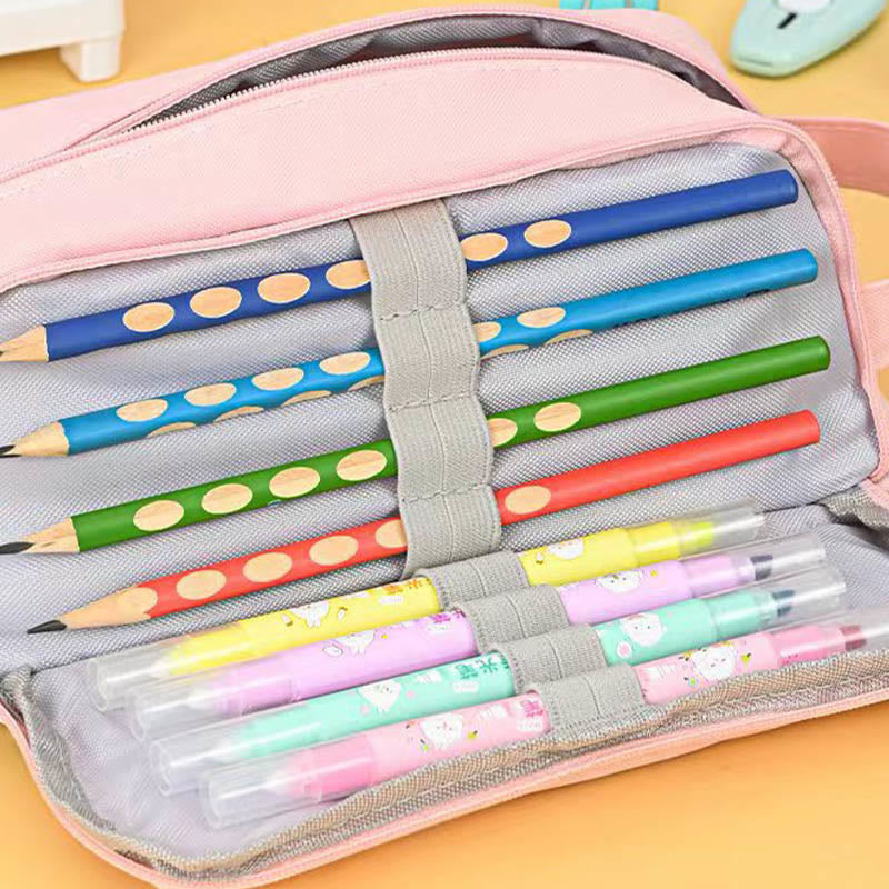 Bright Color Stationery Bag Multifunctional Pencil Case For Kids