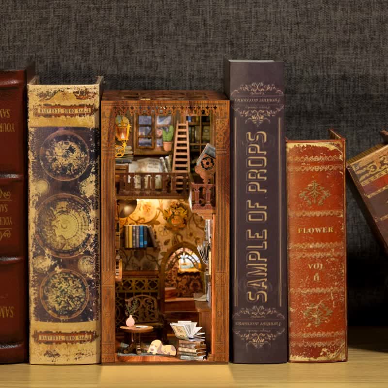 Eternal Bookstore DIY Book Nook Miniature Kit 3D Wooden Puzzle for Decoration