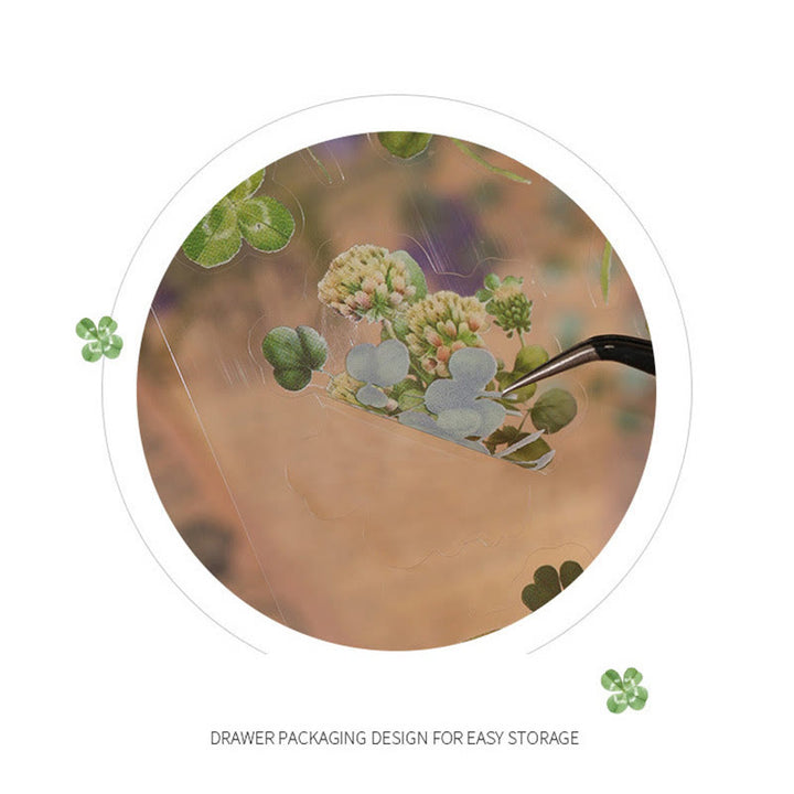 Natural Plants Floral Stickers Daisy Rose Lavender Eucalyptus