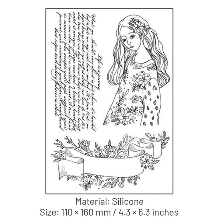 Clear Black Stamps Cute Girls Silicone Seal Rubber Stamps