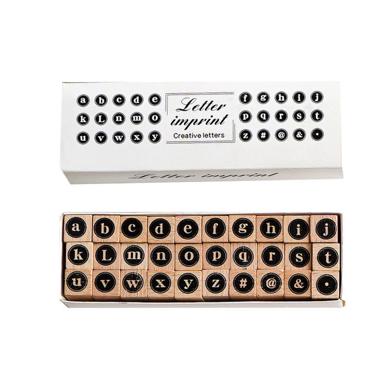 Typewriter Emoji Numbers Series Wooden Rubber Stamps Sets