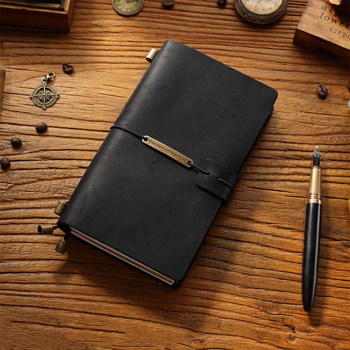 Business Genuine Leather Cover Notebook For Travel Daily Record