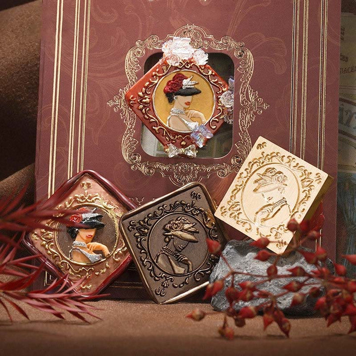 3D Embossed Elegant Lady Series Seal Wax Stamp Decorative Gift