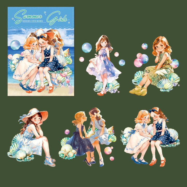 Summer Girls Collection Series Sticker For DIY Journal Decor