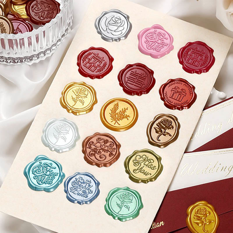 10pcs Welcome Adhesive Wax Seal Stamp Sticker For Envelope Gift