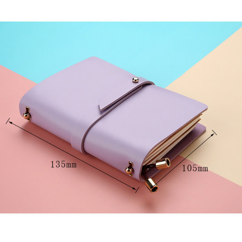 Minimalist Plain Color Leather Cover Notebook For Travel Daily Record