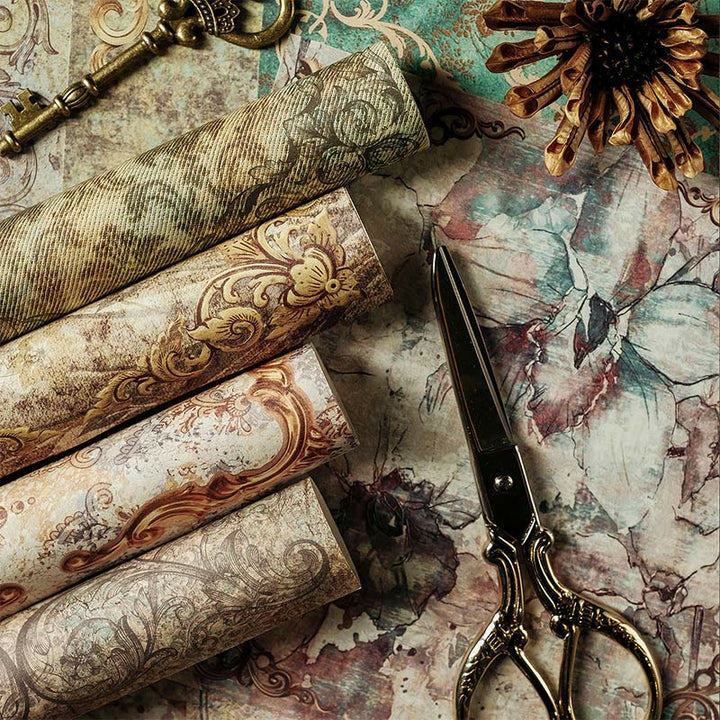 Baroque Palace Series Decorative Paper For DIY Scrapbook Journaling