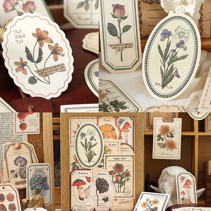 Vintage Paper Set Decorative Botanic Plant Journaling Backing Paper