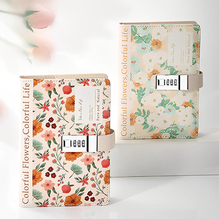 B6 Flowers Leather Cover Notebook For Daily Record Student Gift