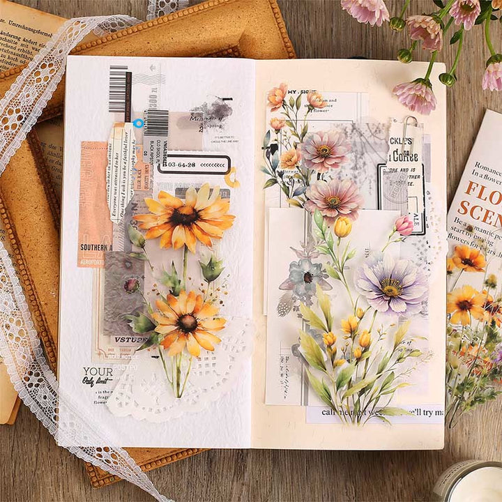 Floral Garden Series Sticker For DIY  Journal Decor