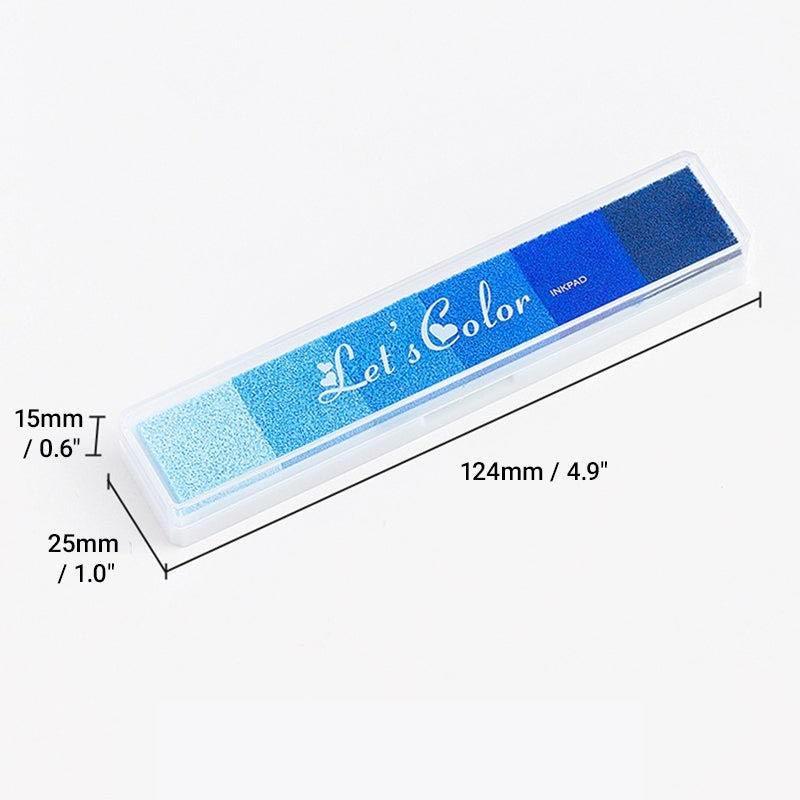 Colourful Gradient Color Ink Pad 6 Candy Color Strip Finger Print Ink Pad