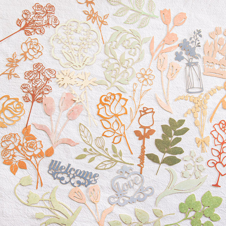 Vintage Hollow Out Bouquet Decorative Backing Paper Set