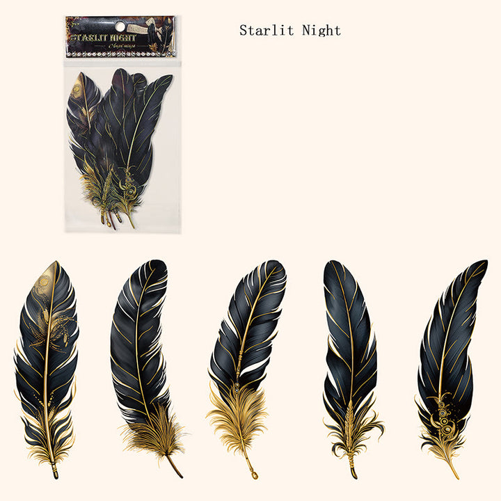 Ancient Forest Feather Series Sticker For Diy Journal Decor