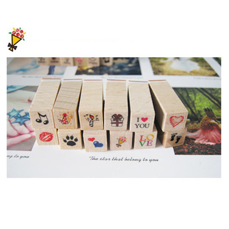 Cute Joyfill Diary Wooden Stamps For Card Making