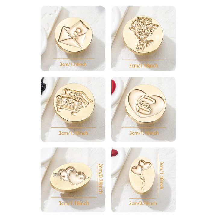 3D Embossed Wedding Series Seal Wax Stamp Head Warm Gift